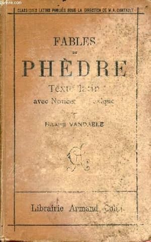 Bild des Verkufers fr FABLES DE PHEDRE (TEXTE LATIN) zum Verkauf von Le-Livre