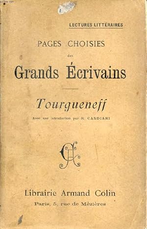 Immagine del venditore per PAGES CHOISIES DES GRANDS ECRIVAINS, TOURGUENEFF venduto da Le-Livre