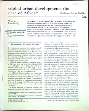 Bild des Verkufers fr Global urban development: the case of Africa. zum Verkauf von books4less (Versandantiquariat Petra Gros GmbH & Co. KG)