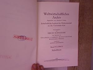 Seller image for Weltwirtschaftliches Archiv. Zeitschrift des Instituts fr Weltwirtschaft an der Universitt Kiel. 92. Band (1964 I) (komplett!) for sale by Antiquariat Bookfarm