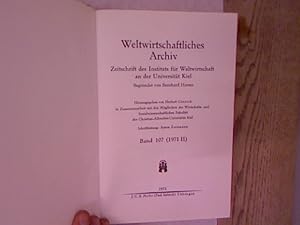 Bild des Verkufers fr Weltwirtschaftliches Archiv. Zeitschrift des Instituts fr Weltwirtschaft an der Universitt Kiel. 107. Band (1971 II) (komplett!) zum Verkauf von Antiquariat Bookfarm