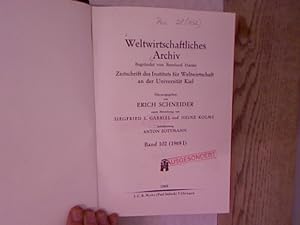 Seller image for Weltwirtschaftliches Archiv. Zeitschrift des Instituts fr Weltwirtschaft an der Universitt Kiel. 102. Band (1969 I) (komplett!) for sale by Antiquariat Bookfarm