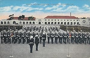 Parade, Marine Corps Base, San Diego, California, early postcard, unused