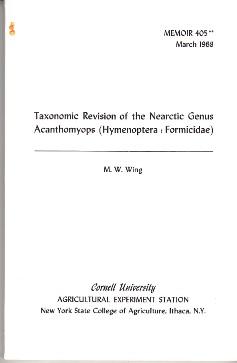 Taxonomic Revision of the Nearctic Genus Acantromyops (Hymenoptera: Formicidae).