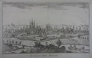 Prospekt der Stadt Mayland. Kupferstich v. A. Sommer. Wien bei Jos. Eder um 1800, 16,5 x 28 cm
