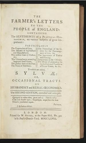 The Farmer's Letters to the People of England: containing the Sentiments of a Practical Husbandma...