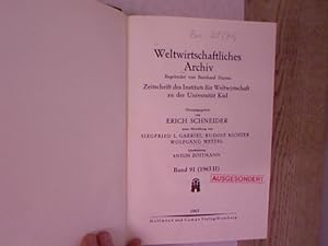 Seller image for Weltwirtschaftliches Archiv. Zeitschrift des Instituts fr Weltwirtschaft an der Universitt Kiel. 91. Band (1963 II) (komplett!) for sale by Antiquariat Bookfarm