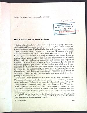 Bild des Verkufers fr Das Gesetz der Wstenbildung; zum Verkauf von books4less (Versandantiquariat Petra Gros GmbH & Co. KG)