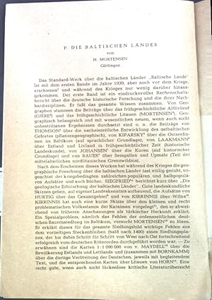 Seller image for Die baltischen Lnder; Sonderabdruck aus: Naturforschung und Medizin in Deutschland 1939-1946; for sale by books4less (Versandantiquariat Petra Gros GmbH & Co. KG)