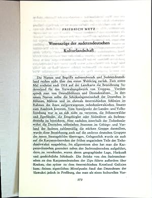 Bild des Verkufers fr Wesenszge der sudetendeutschen Kulturlandschaft; zum Verkauf von books4less (Versandantiquariat Petra Gros GmbH & Co. KG)