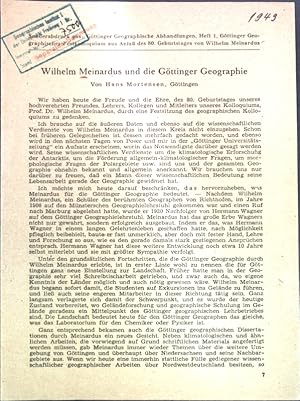 Bild des Verkufers fr Wilhelm Meinardus und die Gttinger Geographie; zum Verkauf von books4less (Versandantiquariat Petra Gros GmbH & Co. KG)