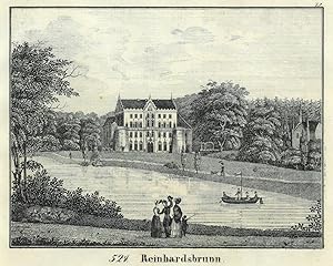 REINHARDSBRUNN. Schloßansicht mit Park.