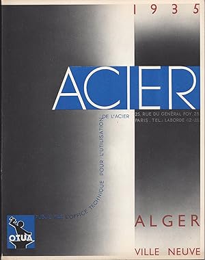 ACIER - ALGER VILLE NEUVE - OTUA 1935 - COUVERTURE DE AM CASSANDRE