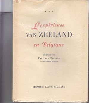L'expérience Van Zeeland en Belgique