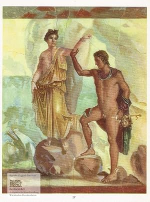 Perseus und die Befreiung der Andromeda. Wandgemälde aus dem Haus der Dioskuren in Pompeji. Farbi...