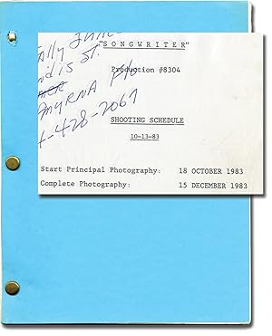 Imagen del vendedor de Songwriter (Original screenplay for the 1984 film) a la venta por Royal Books, Inc., ABAA