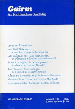 Imagen del vendedor de Gairm : An Raitheachan Gaidhlig : Winter 1984-1985 - No 129 a la venta por Godley Books