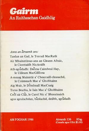 Imagen del vendedor de Gairm : An Raitheachan Gaidhlig : Autumn-1986 - No 136 a la venta por Godley Books