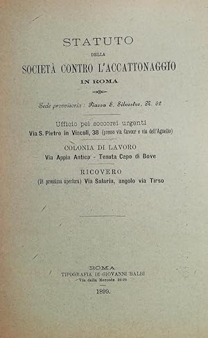 Statuto della Società contro l'accattonaggio in Roma