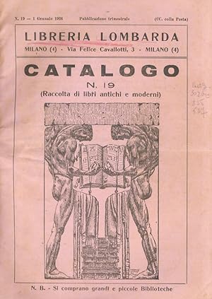 LIBRERIA LOMBARDA, MILANO. Lotto di 40 cataloghi di vendita di libri antichi. Anni dal 1926 al 1936.