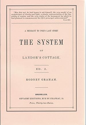 Imagen del vendedor de Rodney Graham. The System of Landor's Cottage. A Pendant to Poe's Last Story a la venta por Paule Leon Bisson-Millet