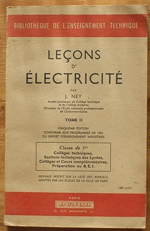 Seller image for Leons d'lectricit - Tome II for sale by Aberbroc