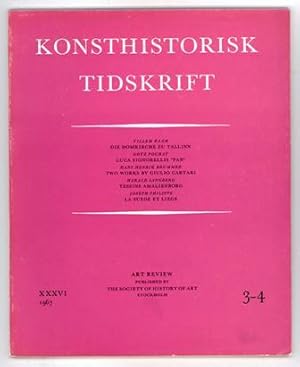 Bild des Verkufers fr Konsthistorisk tidskrift. rg. 36 (1967), hfte 3-4. zum Verkauf von Hatt Rare Books ILAB & CINOA