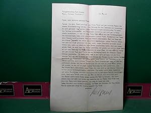 Maschinengeschriebener Brief mit eigenhändiger Unterschrift von Kriegsberichter Kurt Ziesel [an P...
