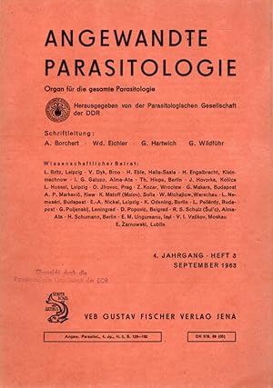 Angewandte Parasitologie : Organ für die gesamte Parasitologie. 4. Jhg., Heft 3