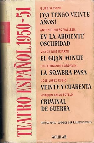 Imagen del vendedor de Teatro Espaol 1950  51. YO YENGO VEINTE AOS! * EN LA ARDIENTE OSCURIDAD * EL GRAN MINU * LA SOMBRA PASA * VEINTE Y CUARENTA * CRIMINAL DE GUERRA. a la venta por Librera Torren de Rueda