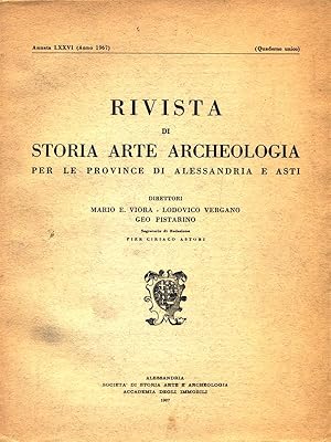 Seller image for Rivista di Storia Arte Archeologia - Annata LXXVI (1967) for sale by Librodifaccia