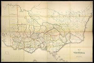 Bild des Verkufers fr Map of Victoria Constructed and Engraved at the Surveyor General's Office, Melbourne. Published by authority of the Government. Under the direction of A.J. Skene, MA Surveyor General, The Hon. J. J. Casey, President, Board of Land and Works & Comr. of Lands & Survey. zum Verkauf von Daniel Crouch Rare Books Ltd