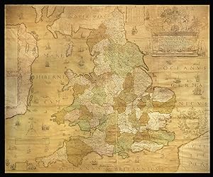 Bild des Verkufers fr The Travellers Guide being the best Mapp of the Kingdom of England and Principality of Wales Wherein are Delineated 3000 Towns & Villages more than in any Mapp yet Extent besides ye Notations of Bridges & Rivers &c. To which is added ye Direct and cross Roads according to Mr Ogilby's late Survey. Described by C. Saxton And now carefully Corrected with New Additions by Phillip Lea. zum Verkauf von Daniel Crouch Rare Books Ltd