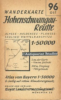 Wanderkarte Hohenschwangau - Reute. 96 ost. Alpsee - Haldensse - Plansee - Säuling - Knittelkarsp...