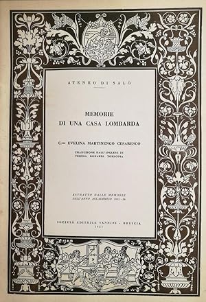 Seller image for Memorie di una casa lombarda. Traduzione dall'inglese di Teresa Terzi Torlonia for sale by AU SOLEIL D'OR Studio Bibliografico