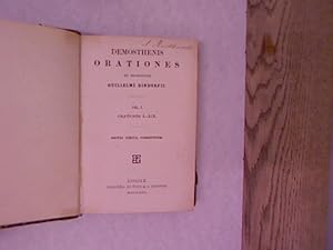 Image du vendeur pour Demosthenis Orationes ex recensione Guilielmi Dindorfii. Vol. I: Orationes I-XIX. mis en vente par Antiquariat Bookfarm