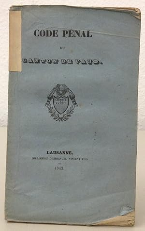 Bild des Verkufers fr Code pnal du canton de Vaud. zum Verkauf von Buch & Consult Ulrich Keip