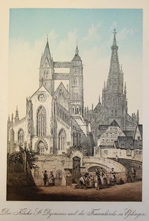 "Die Kirche St. Dyonisius und die Frauenkirche in Esslingen.",