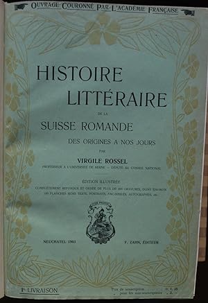 Seller image for Histoire littraire de la Suisse Romande for sale by ShepherdsBook