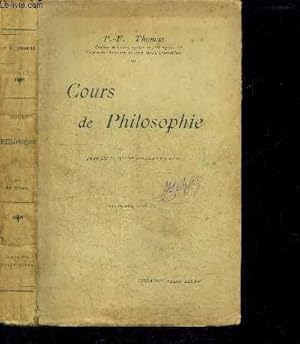 Bild des Verkufers fr COURS DE PHILOSOPHIE POUR LES CLASSES DE PHILOSOPHIE A ET B zum Verkauf von Le-Livre