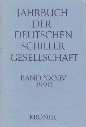 Bild des Verkufers fr Jahrbuch der Deutschen Schillergesellschaft Band XXXIV (34. Jahrgang) 1990 - Internationales Organ fr Neuere Deutsche Literatur zum Verkauf von Versandantiquariat Nussbaum