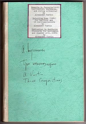 Seller image for Three Compositions for Chamber Orchestra - Memoria 2: Concerto (1978), Returning Home (1981), and Dedication to Beethoven (1984) [MEDIUM STUDY SCORE] for sale by Cameron-Wolfe Booksellers