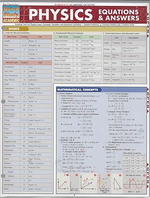 Seller image for Physics Equations & Answers Laminate Reference Chart (Quickstudy: Academic) for sale by Charing Cross Road Booksellers