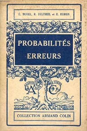 Bild des Verkufers fr PROBABILITES, ERREURS zum Verkauf von Le-Livre