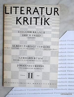 LITERATUR UND KRITIK. Österreichische Monatsschrift. Nr. 11 , Februar 1967