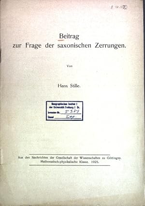 Seller image for Beitrag zur Frage der saxonischen Zerrungen ; for sale by books4less (Versandantiquariat Petra Gros GmbH & Co. KG)