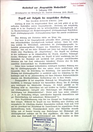 Seller image for Begriff und Aufgabe der neuzeitlichen Siedlung; for sale by books4less (Versandantiquariat Petra Gros GmbH & Co. KG)