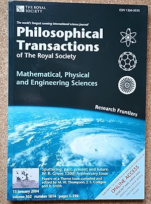 Philosophical Transactions of The Royal Society: Mathematical, Physical and Engineering Sciences:...