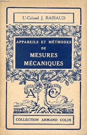 Seller image for APPAREILS ET METHODES DE MESURES MECANIQUES for sale by Le-Livre