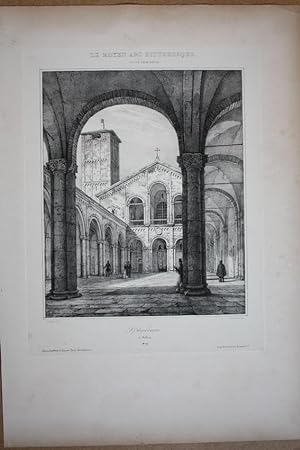 Mailand, SantAmbrogio, St. Ambroise, Lithographie um 1850 aus Le Moyen Age Pittoresque, Blattgrö...